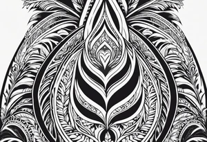 pointed leaf, with maori style tattoo idea