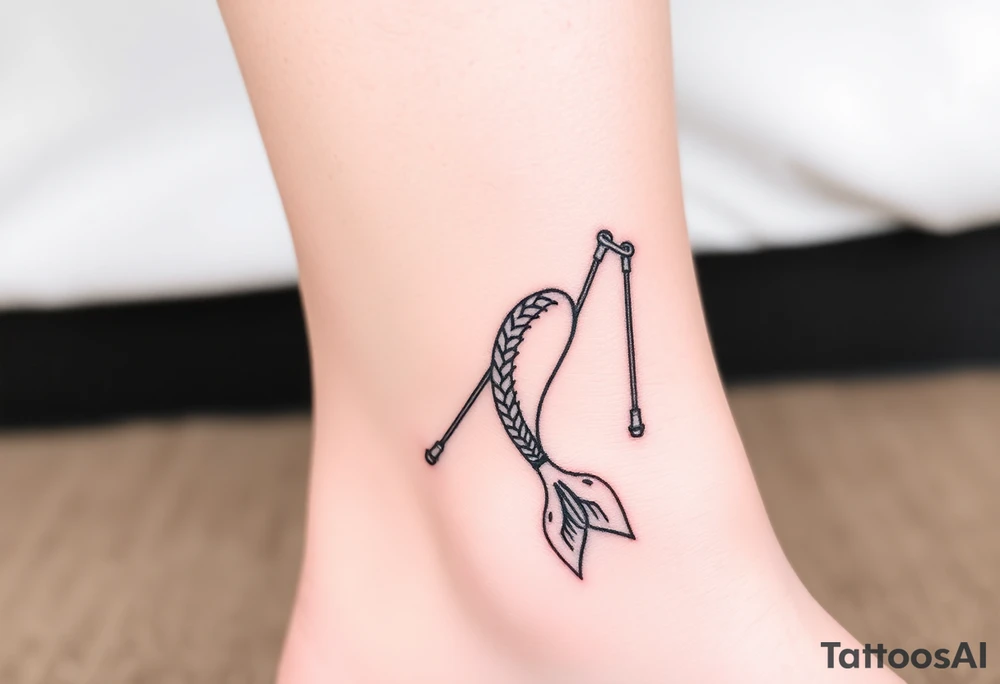 Mermaid tail with crutches tattoo idea