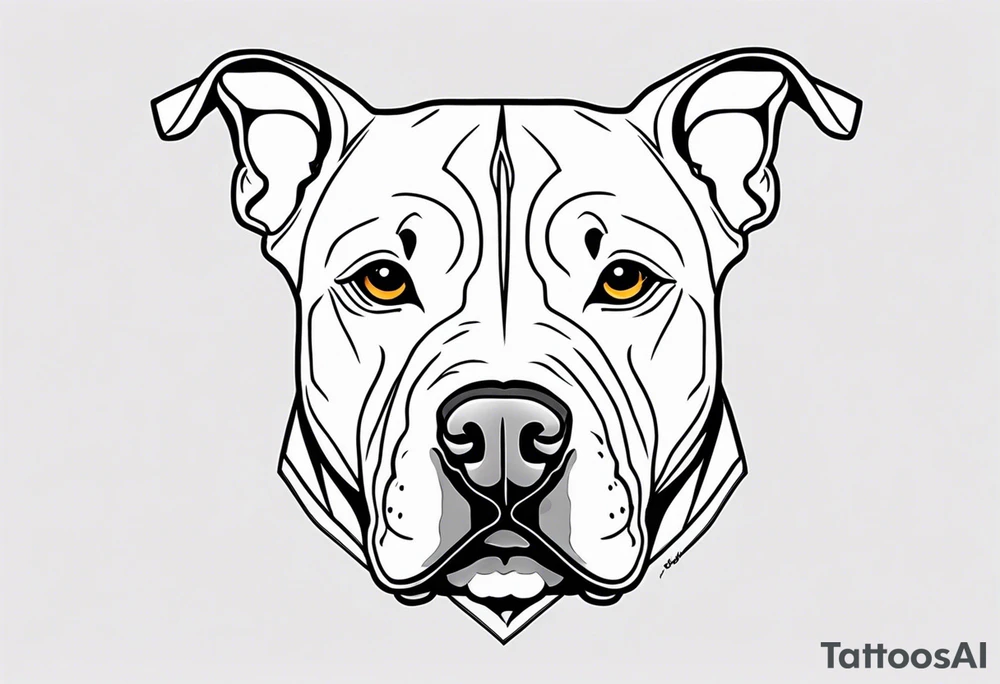 white pitbull pointed ears pretty tattoo idea