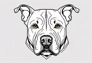 white pitbull pointed ears pretty tattoo idea