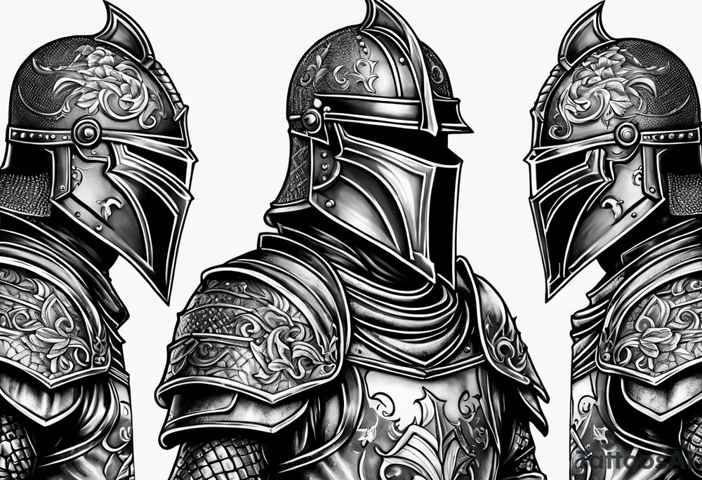 knight with heavy armor tattoo idea