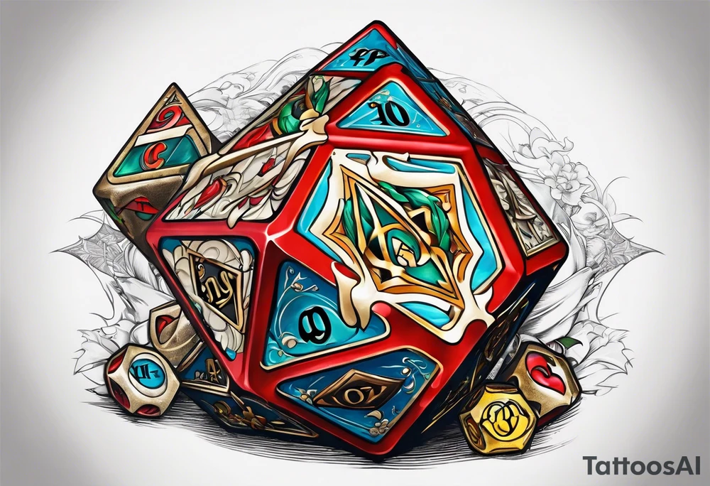a twenty sided die tattoo idea