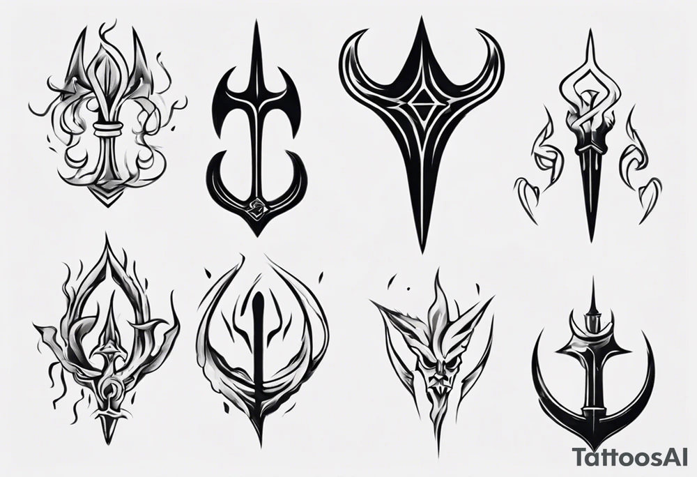 poseidons trident tattoo idea