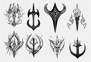 poseidons trident tattoo idea