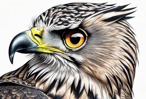 crow fighting eagle fighting owl tattoo idea
