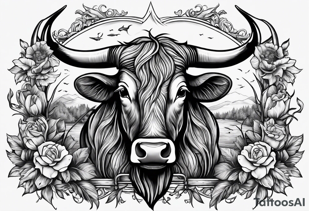 hunting and cows and bull skulls and fishing and love tattoo idea