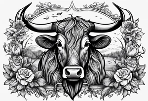hunting and cows and bull skulls and fishing and love tattoo idea