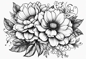 beautiful flowers design for hip tattoo idea