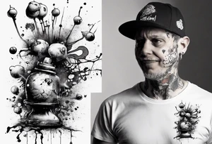 - blot 
- bomb
- atoms splitting
- beauty
- life at a small scale
- man against the world
- doom
- banksy tattoo idea