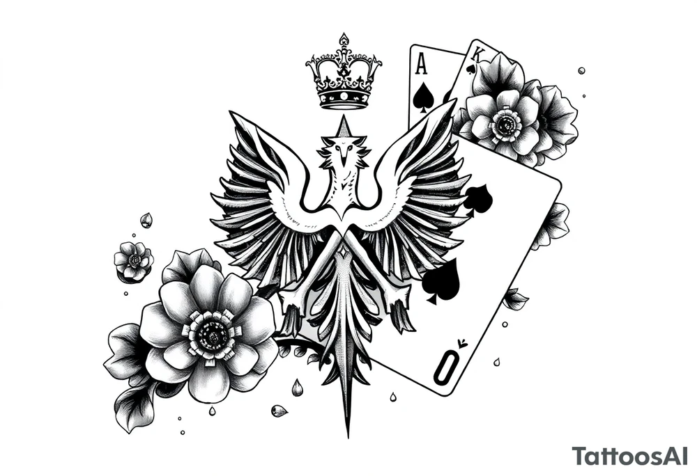 Poland symbol and poker cards Add casino money to it. tattoo idea