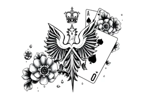 Poland symbol and poker cards Add casino money to it. tattoo idea