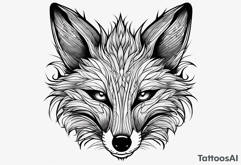 Creepy fox in the reeds evil gross tattoo idea