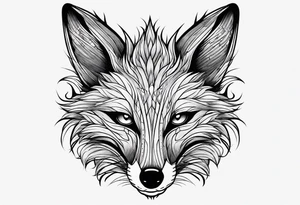 Creepy fox in the reeds evil gross tattoo idea