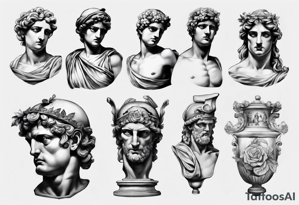 greek statue realistic tattoo idea