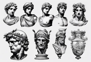 greek statue realistic tattoo idea