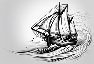 Torn sail sailboat tattoo idea