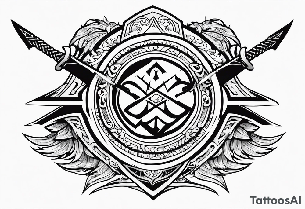 Valhalla sword shield tattoo idea
