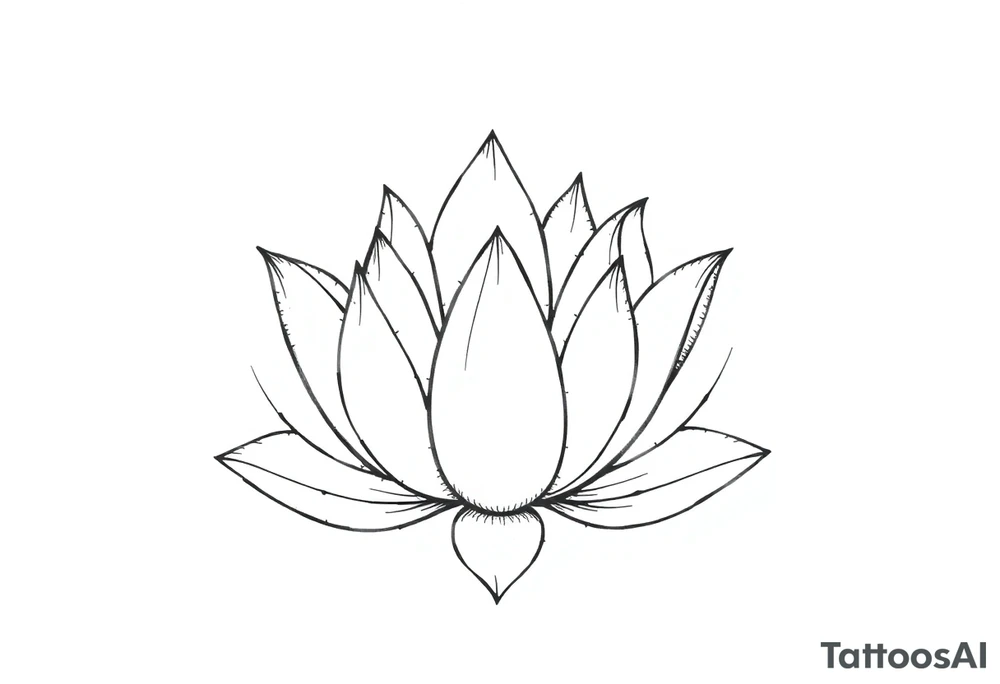 Fine line lotus flower with vertical line work tattoo idea