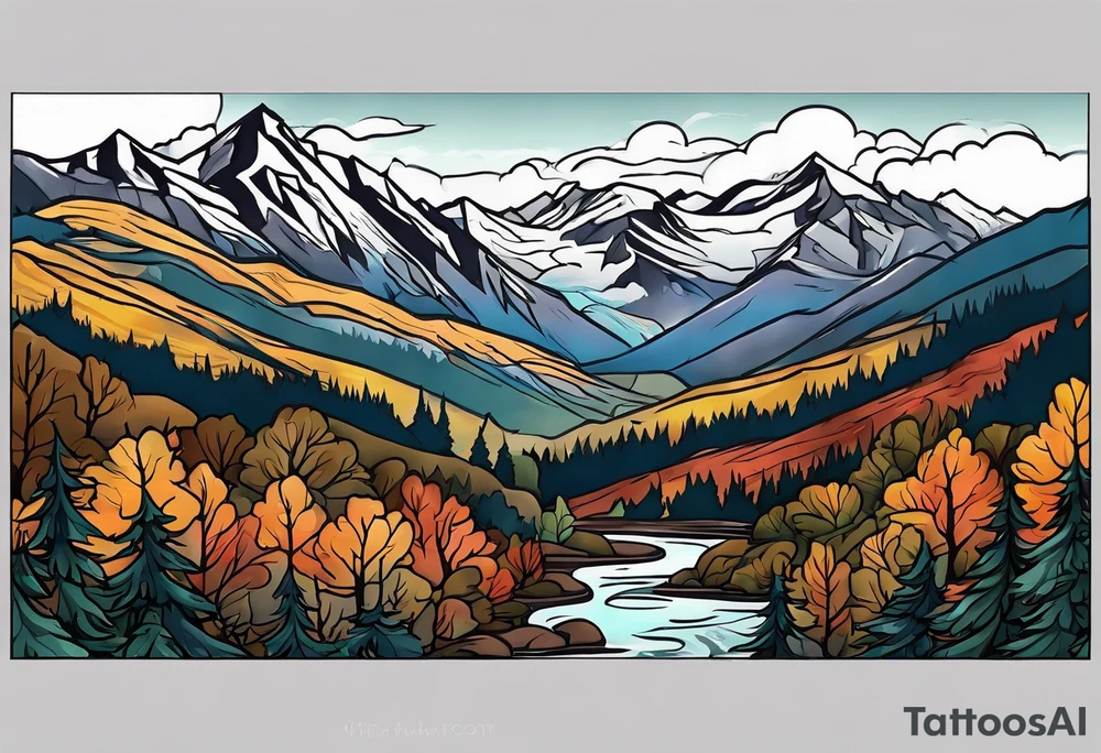 Pennsylvania mountains tattoo idea