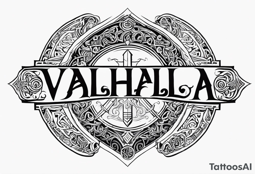 Valhalla viking 
Sword shield gods tattoo idea