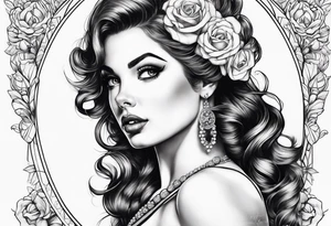 Gorgeous french pinup tattoo idea