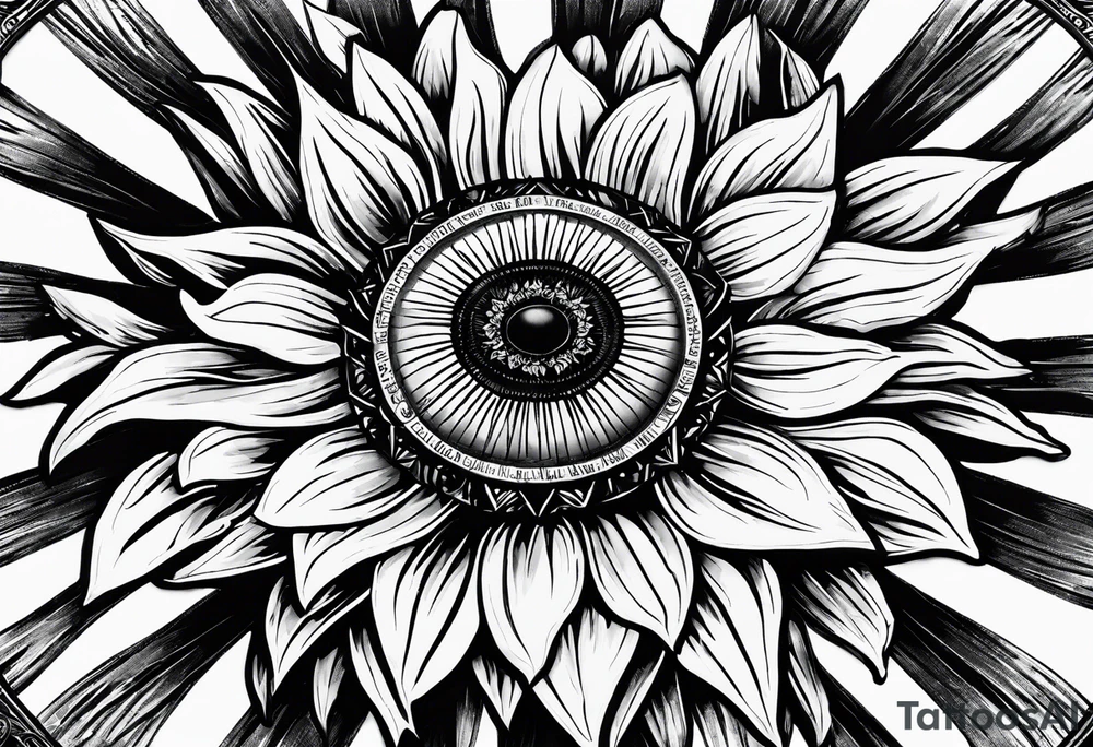 Sunflower, compass, with the words "To Thine Own Self Be True" tattoo idea