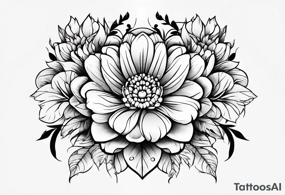 Paw print made with flowers tattoo idea