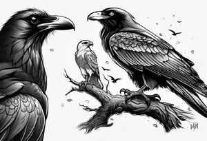 raven dad and osprey mother tattoo idea