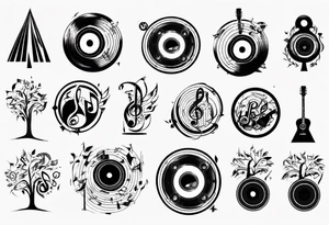 music speaker note tree stave DJ tattoo idea