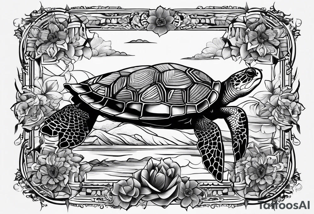 Üzgün yorgun bir kaplumbağa 🐢 tattoo idea