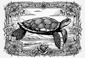 Üzgün yorgun bir kaplumbağa 🐢 tattoo idea