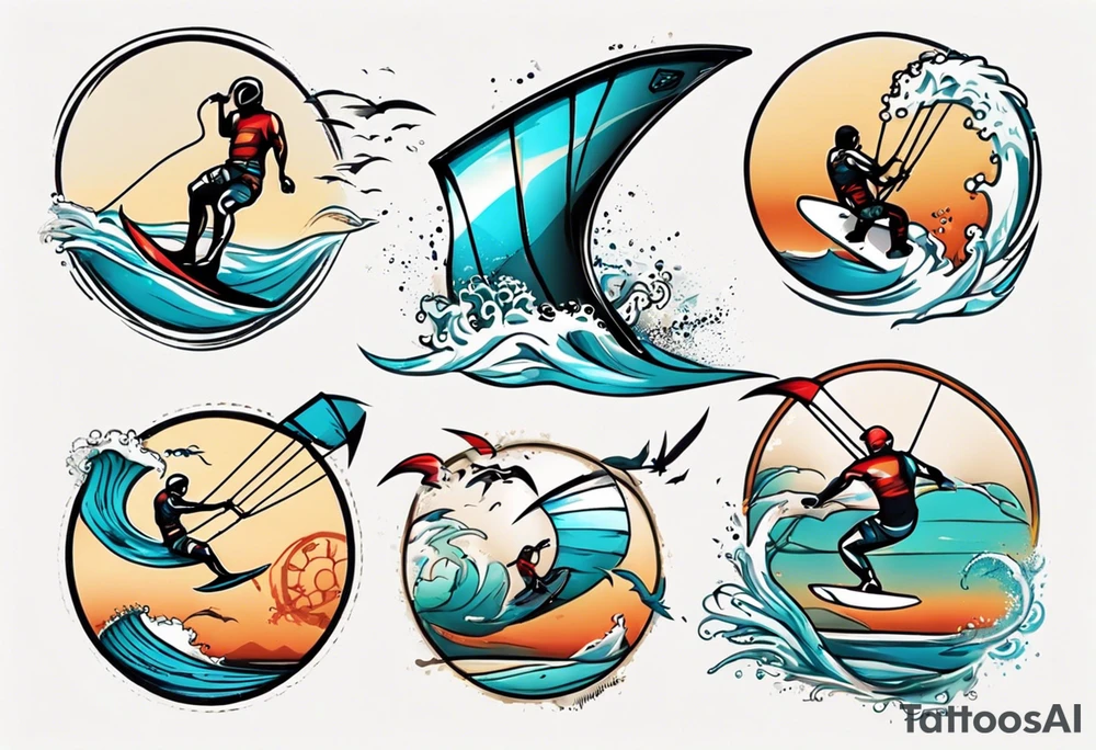Kitesurfing tattoo idea