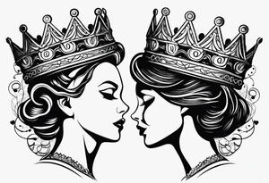 his and her crowns. love and commitment to each other tattoo idea