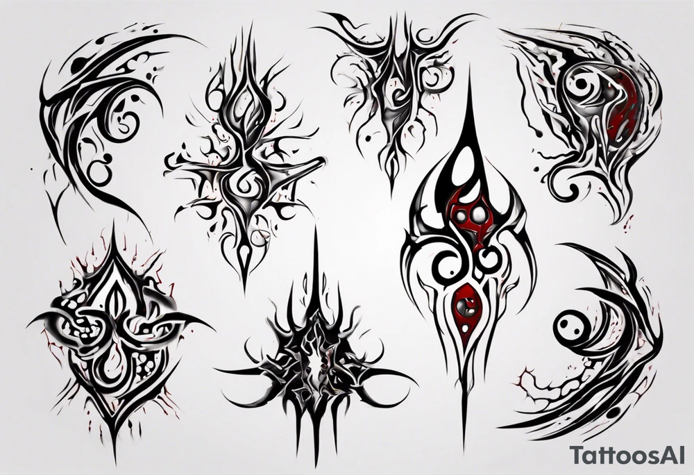 Blood
Texture
Tendrils 
Holes
Sharp tattoo idea