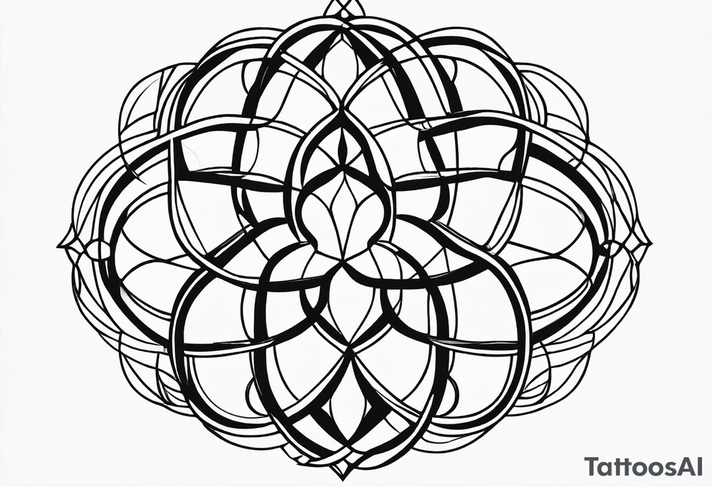 Linear minimalistic flower of life, tattoo idea