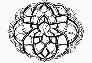 Linear minimalistic flower of life, tattoo idea