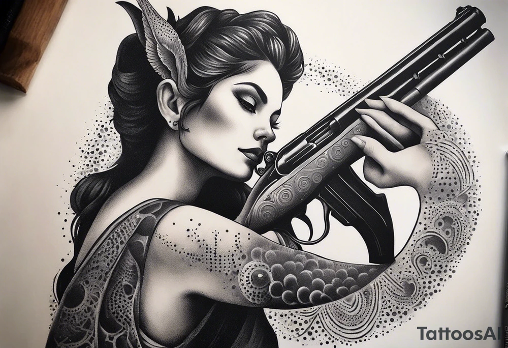 capricorn with shotgun tattoo idea