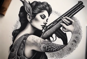capricorn with shotgun tattoo idea