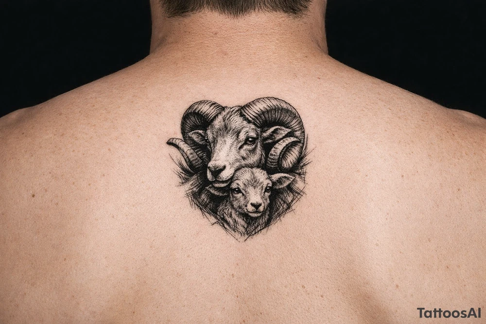 Mother ram baby ram tattoo idea