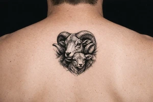 Mother ram baby ram tattoo idea