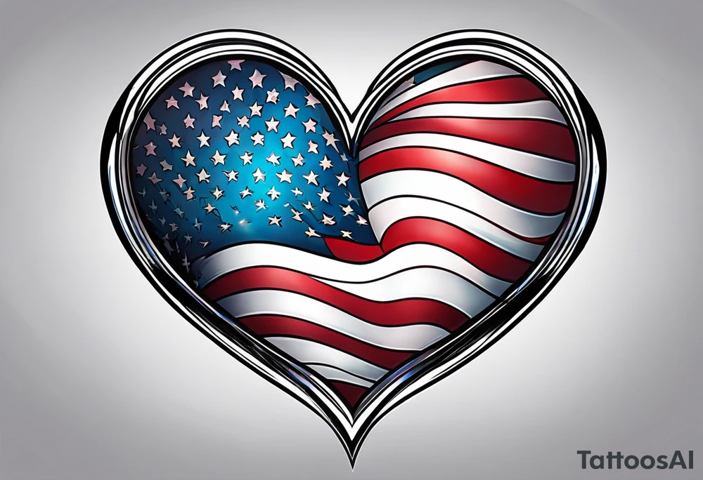 American flag heart tattoo idea
