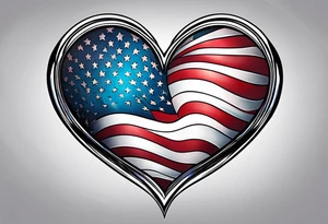 American flag heart tattoo idea
