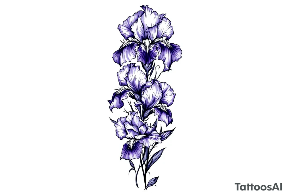 Irises flowers ornement tattoo idea