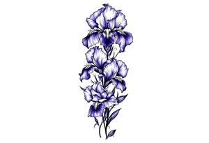 Irises flowers ornement tattoo idea