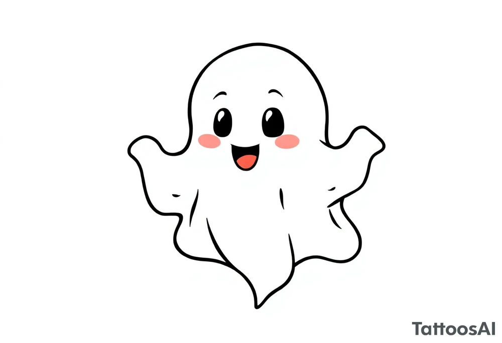 Smiley Cute ghost tattoo idea