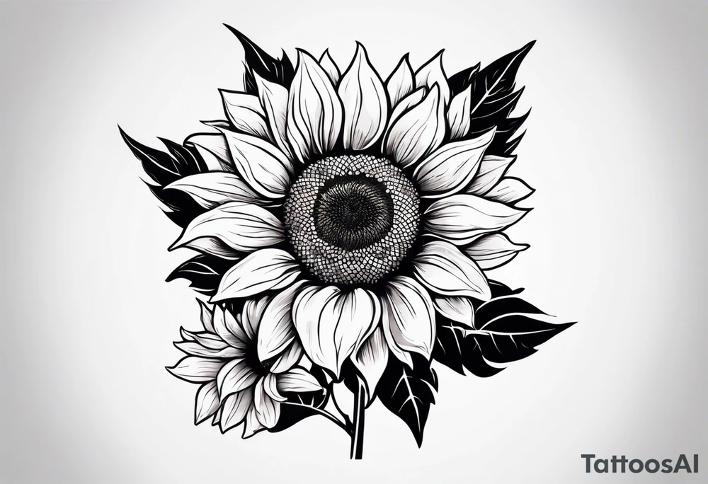 Colorful sunflower arm sleeve tattoo idea