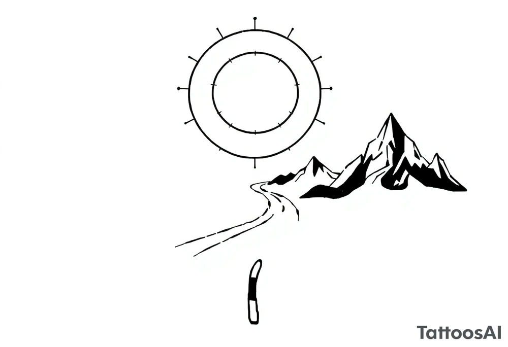 Different roads in life meet in the same place but should be very psychedelic and trippy and should super geometric shapes tattoo idea
