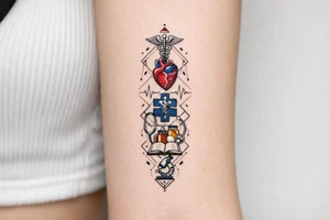 Now, based on the picture I've liked, make it 3 times taller, and add medical theme tattoo idea