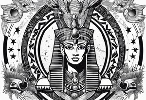 Egyptian gods in space tattoo idea