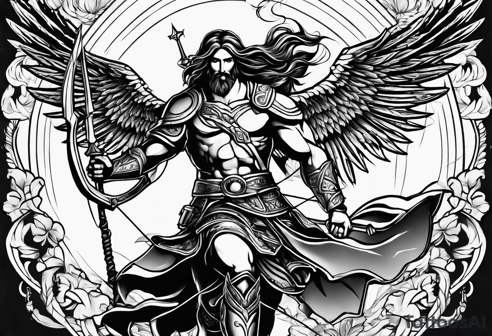 sagittarius, faith, strong, warrior, god, jesus, christ tattoo idea